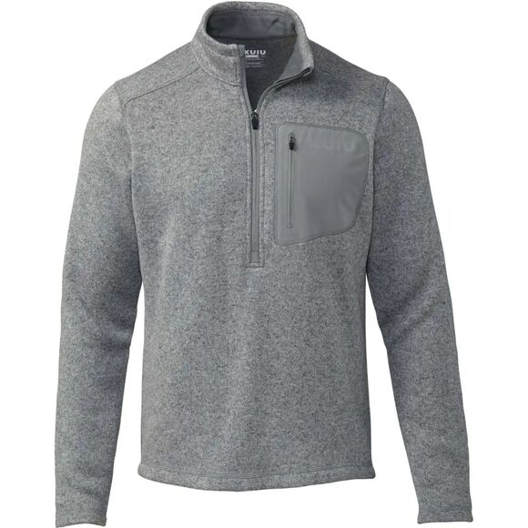 KUIU Men's Base Camp Pullover Half Zip High Loft Sweater Fleece Dark Gray XL